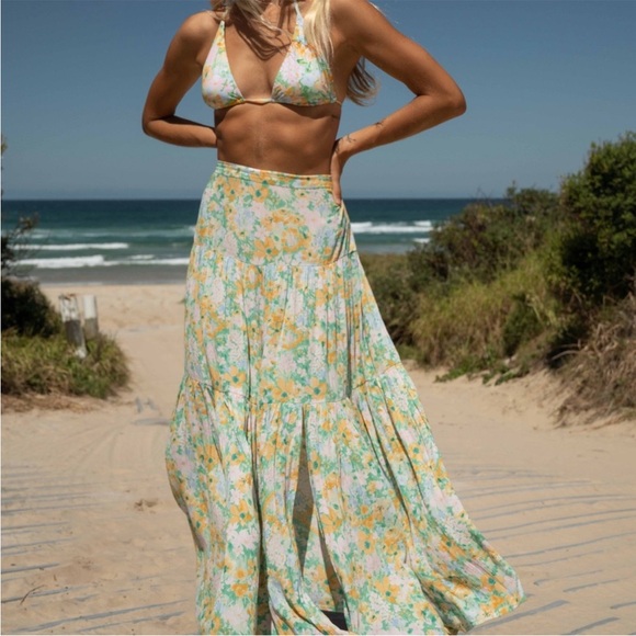 NWT Billabong Soft Rave Maxi Skirt Floral Medium - Picture 9 of 10